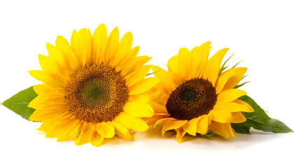 Sonnenblumen isoliert auf weißem Hintergrund, Freisteller 