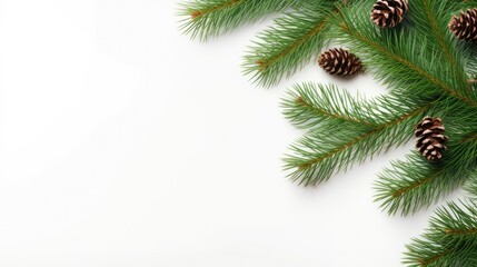 realistic pine branches christmas background
