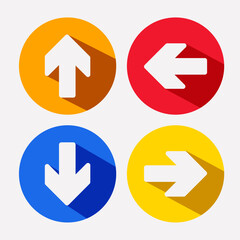 up down right left arrow icon sign vector