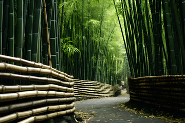 bamboo forest, bamboo forest path, path, forest path, bamboo sticks