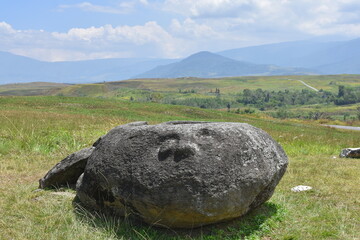 Pokekea megalithic site in Indonesia's Behoa Valley, Palu, Central Sulawesi.	

