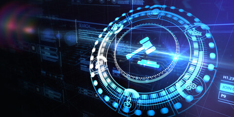 Business, Technology, Internet and network concept. Labor law, Lawyer, Attorney at law, Legal advice concept on virtual screen. 3d illustration