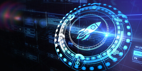 Start-up Funding Crowdfunding Investment Venture Capital Entrepreneurship. Business, technology, internet and networking concept. 3d illustration