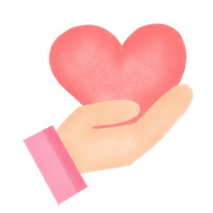 hand holding pink heart