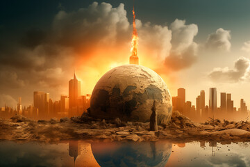 Obraz premium Dystopia environmental degradation