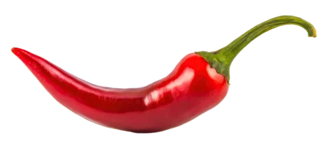 Gordijnen Red hot chili pepper isolated on transparent background © Marko