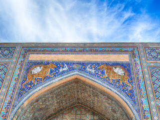 Tillya-Kari Madrassah, Registan Square in Samarkand.