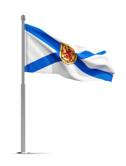 Flag of Nova Scotia isolated on white background. Province of Canada. 3d-rendering