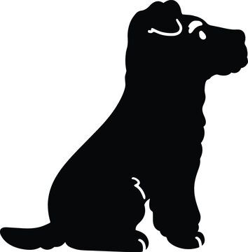 recommend clip art: Simple and adorable Fox Terrier sitting in side view silhouette with details