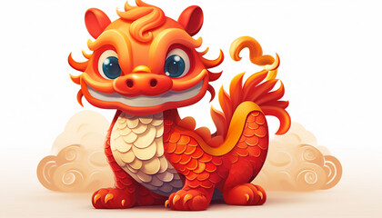 asian calture cute Dragon cartoon character