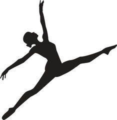 Fototapeta premium silhouttee womens dancing on the white background silhouttee women on the white background