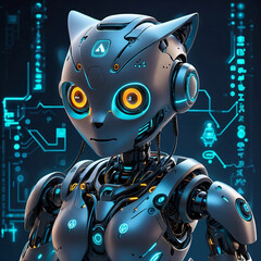 A 3d model of an AI chat robot