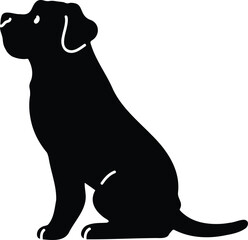 Simple and adorable Great Dane Silhouette sitting in side view with details