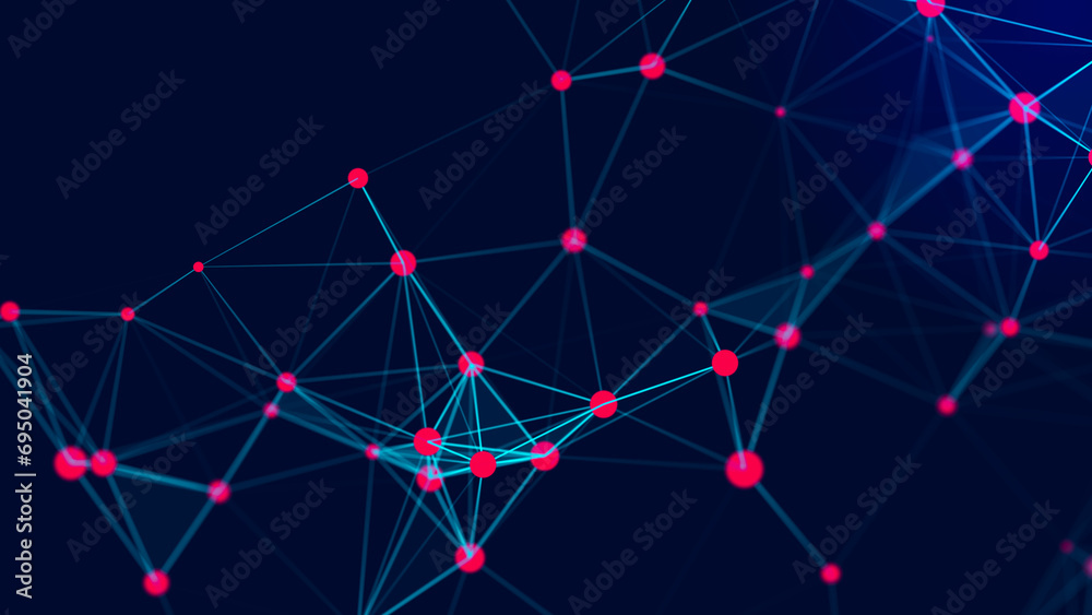Poster abstract digital science background. a stream of luminous particles. big data visualization. 3d rend