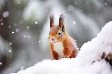 Winter Whimsy: Squirrel in the Snow