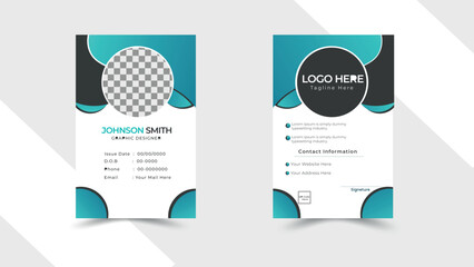 Modern unique Abstract Geometric two Gradient color variation Id Card Design. Vector