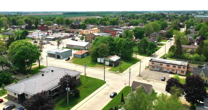 Aerial hyperlapse of Palmerston, Ontario, Canada 4K