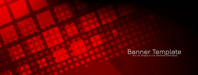 Modern red color geometric banner design
