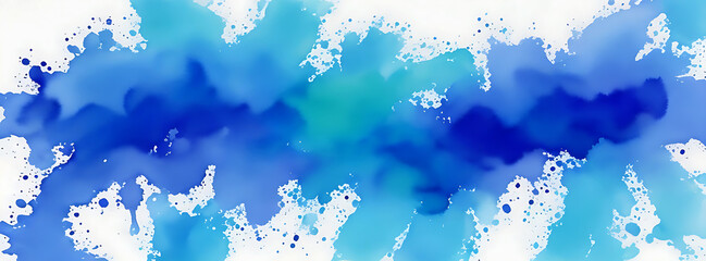 Abstract colorful rainbow color painting illustration watercolor splashes, Generative Ai
