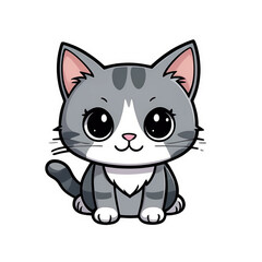 Obraz premium Sweet Kitty Bliss Sticker: Irresistibly Cute Kitten with Big, Bright Eyes and Fluffy Fur – Perfect for Sprinkling Feline Charm on Your Laptop, Phone, and Favorite Items, generative ai