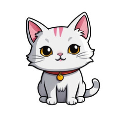 Obraz premium Sweet Kitty Bliss Sticker: Irresistibly Cute Kitten with Big, Bright Eyes and Fluffy Fur – Perfect for Sprinkling Feline Charm on Your Laptop, Phone, and Favorite Items, generative ai