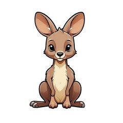 Adorable Kangaroo Cuteness Sticker: Charming Joey in Mother's Pouch, a Heartwarming Illustration to Bring Cuddly Charm to Your Notebooks, Gadgets, and Everyday Essentials, generative ai