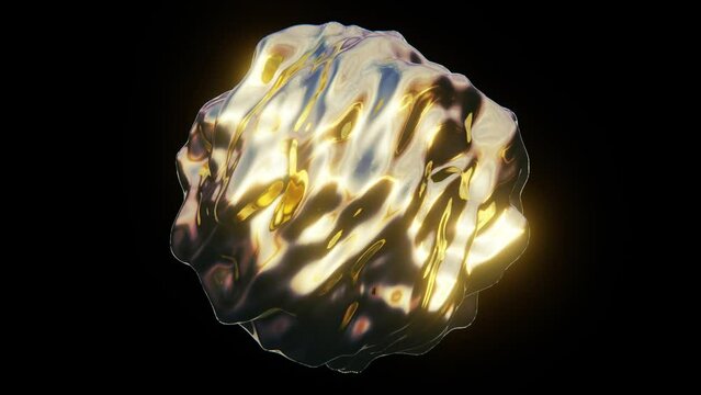 Abstract colourful rainbow gradient futuristic animation of 3d liquid bubble sphere shape morphing and twisting seamless loop 4K 30 fps video wallpaper