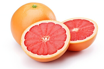 red grapefruit on a white background. 