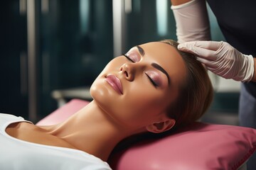 Obraz na płótnie Canvas Mesotherapy procedure in cosmetological clinic skincare