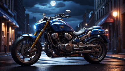 Obraz na płótnie Canvas A classic motorcycle on the street.