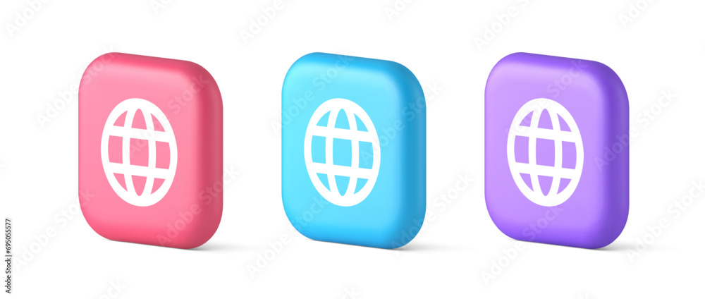 Poster global internet connection gps planet button network web business communication 3d icon