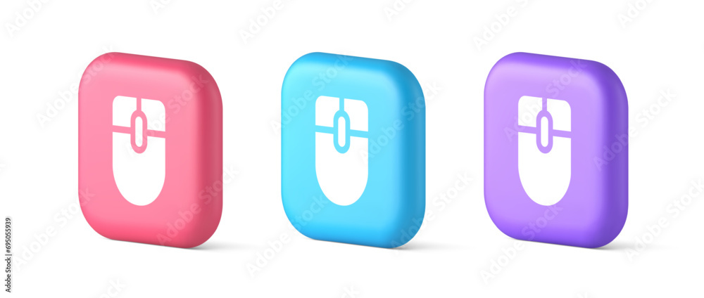 Poster mouse computer scrolling device cursor button click control cyberspace interface 3d icon