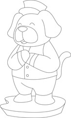 Dog Groom Suit Wedding Animal Vector Graphic Art Illustration