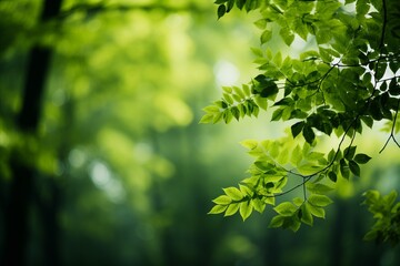 blurred bokeh background with green leaves  concept of ecology and healthy environment