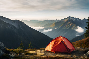 tent in the mountains, camping, mountain camp, biwak tent, hiking tour, wild camping