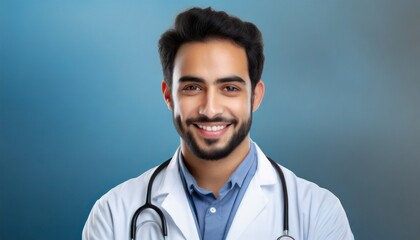 Doctor Man With Stethoscope In Hospital	
 - obrazy, fototapety, plakaty