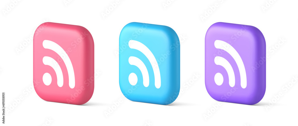 Poster wifi available access button wireless internet connection signal 3d realistic speech bubble icon