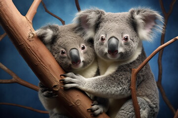 Fototapeta premium koala couple on tree