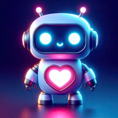 Cute robot with heart