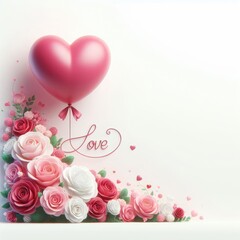 Heart-shaped balloon with flowers