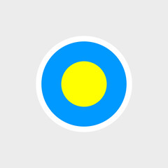 Flag of Palau. Palauan blue flag with yellow sun. State symbol of the Republic of Palau.