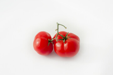 Red cherry tomatoes on a white background isolated on a white background