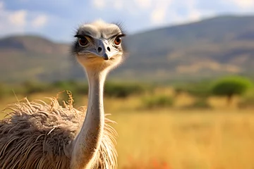 Fotobehang Wild animal, ostrich, ostrich in natural habitat, ostrich, wildlife © MrJeans