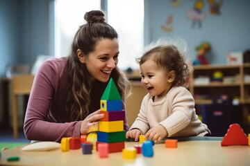 Enter the world of occupational therapy as this professional photo captures an Occupational Therapist working with a child. Through play-based therapy
