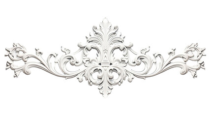 Luxury white wall design bas-relief with stucco mouldings rococo element - Powered by Adobe