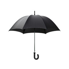 Open a black umbrella isolated on a transparent or white background - obrazy, fototapety, plakaty