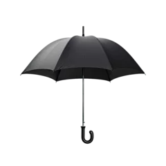 Fotobehang Open a black umbrella isolated on a transparent or white background © PNG City