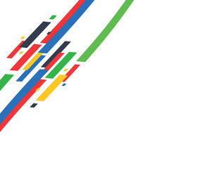 Curved colored lines on a white background.