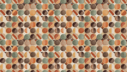 retro pop watercolor seamless pattern, vector graphic resources, 16:9 widescreen wallpaper / backdrop 