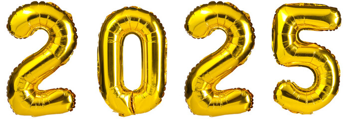 Happy New Year 2025 Golden Yellow foil balloons